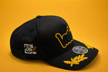 Load image into Gallery viewer, BLACK &amp; YELLOW CAPTAIN HAT
