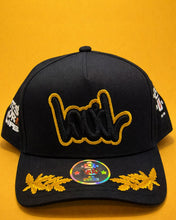 Load image into Gallery viewer, BLACK &amp; YELLOW CAPTAIN HAT
