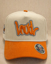 Load image into Gallery viewer, BEIGE ORANGE CORDOROY LOUD HAT
